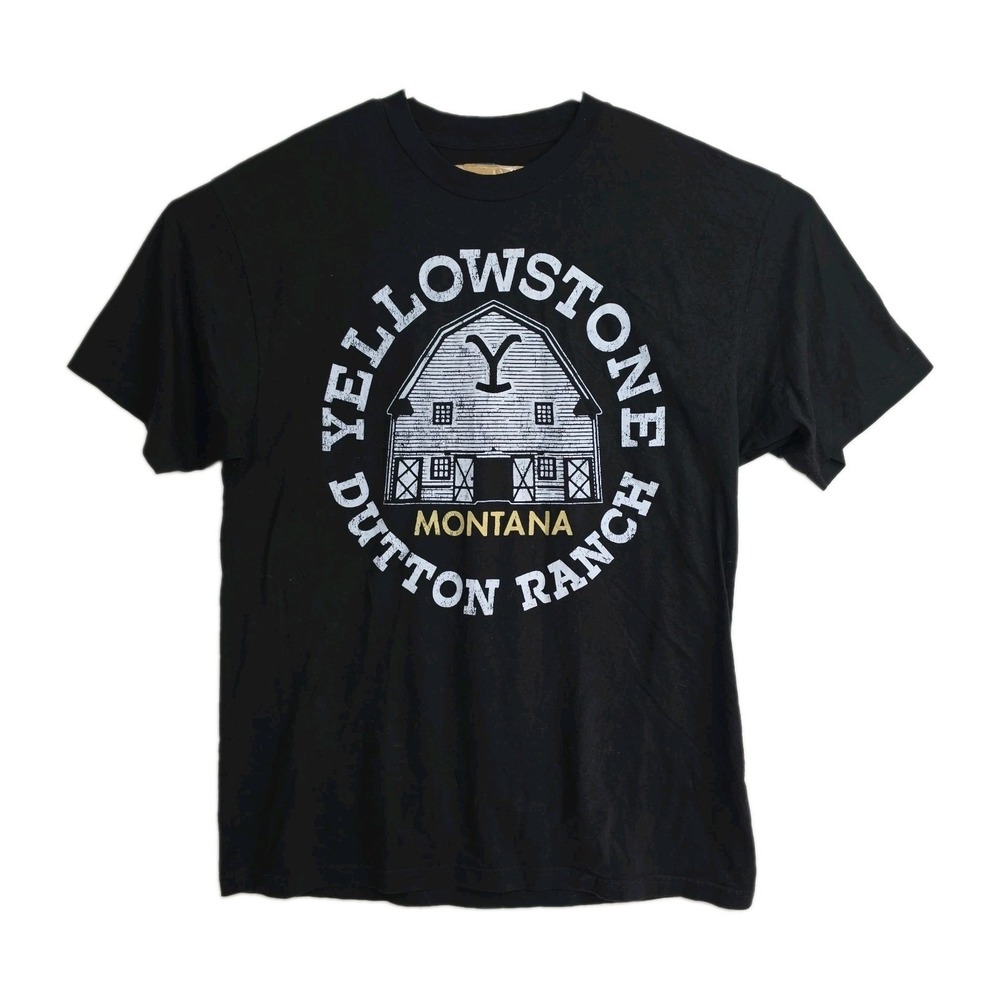Yellowstone Dutton Ranch Montanna T-shirt Men's 1XLT Black Short Slvs Crew Neck‎